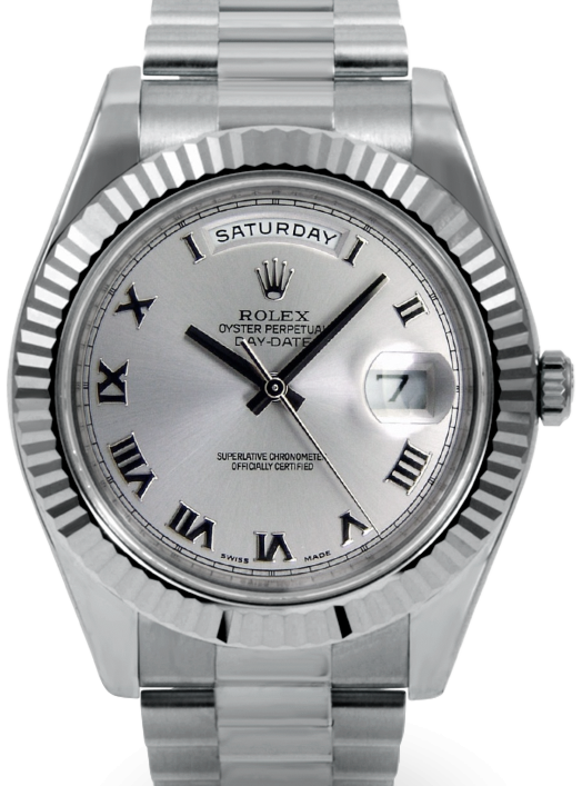 Rolex Day-Date II 41 mm 218239-SLVRFP White Gold Silver