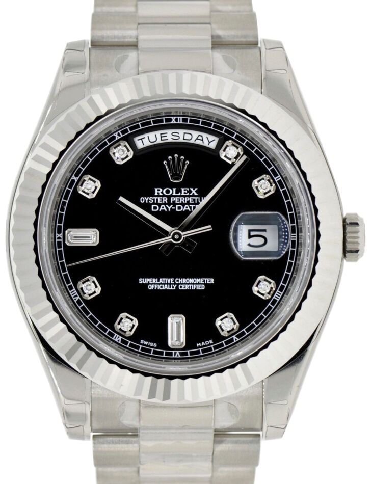 Rolex Day-Date II 41 mm 218239BLKDFP White Gold Black