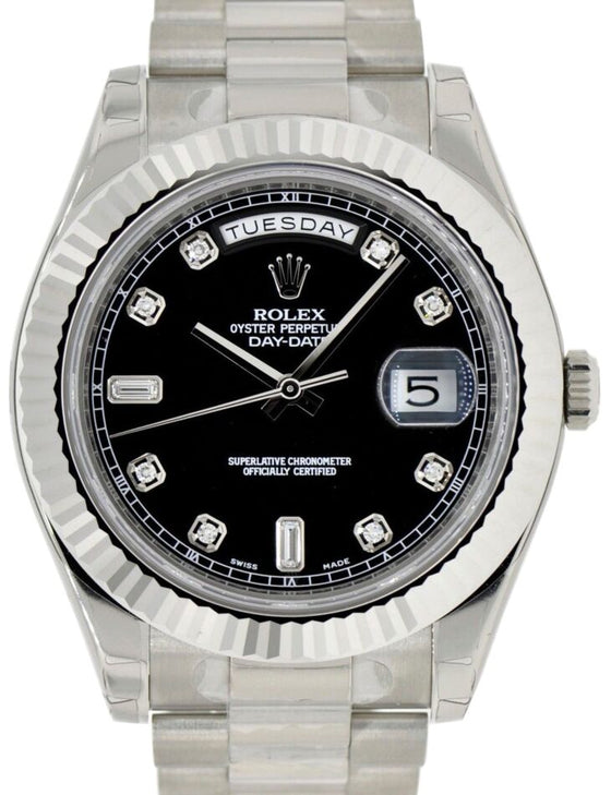 Rolex Day-Date II 41 mm 218239BLKDFP White Gold Black