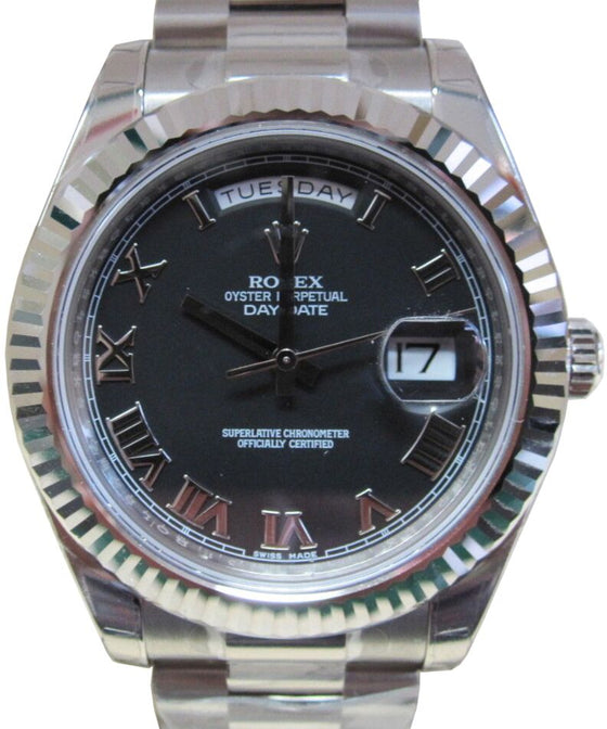 Rolex Day-Date II 41 mm 218239BLKRFP White Gold Black