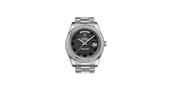 Rolex Day-Date II 218349-BLKDDP 41mm Black Diamond Bezel White Gold President - BRAND NEW