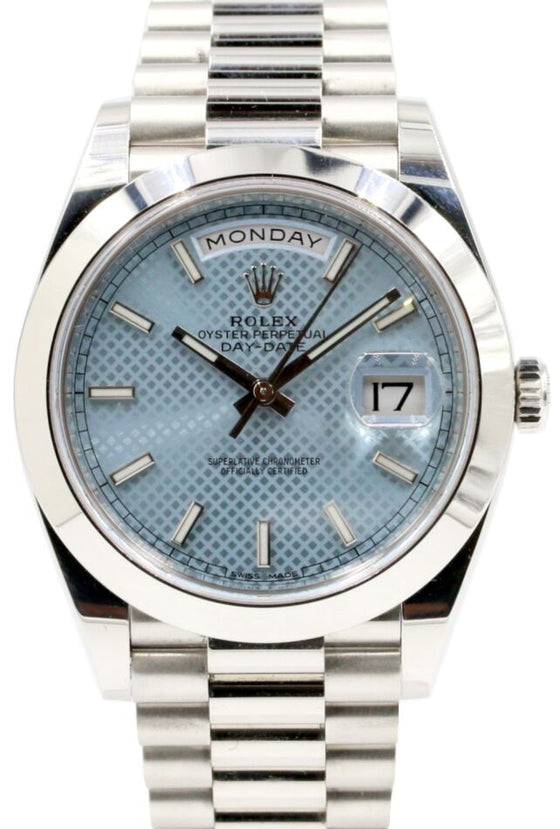 Rolex Day-Date 40 President 40 mm 228206B1 Platinum Ice Blue