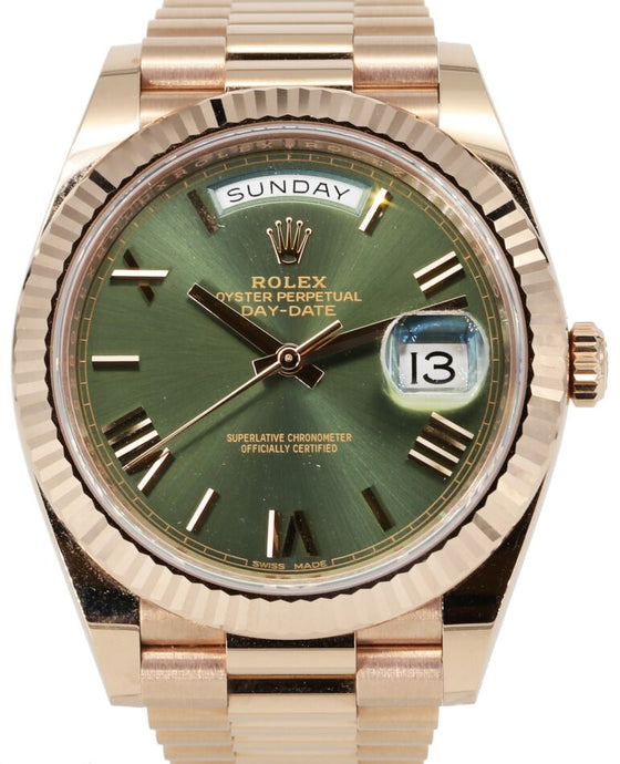 Rolex Day-Date 40 40 mm 228235GRP1 Rose Gold Olive Green