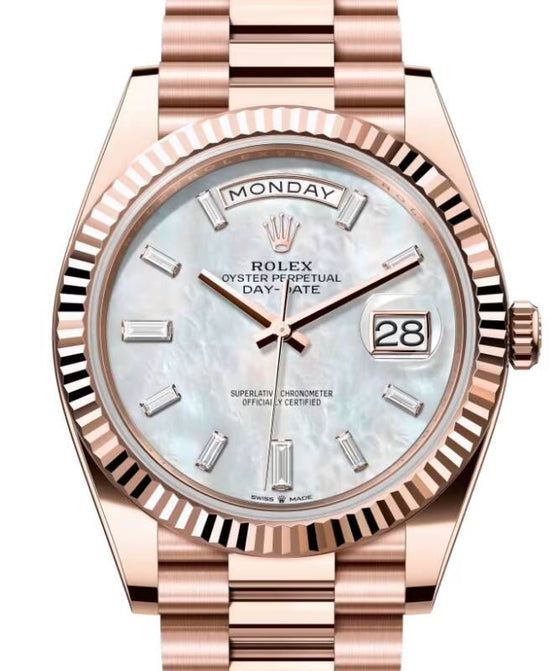 Rolex Day-Date 40 40 mm 228235WMOPDP Rose Gold White Mother of Pearl