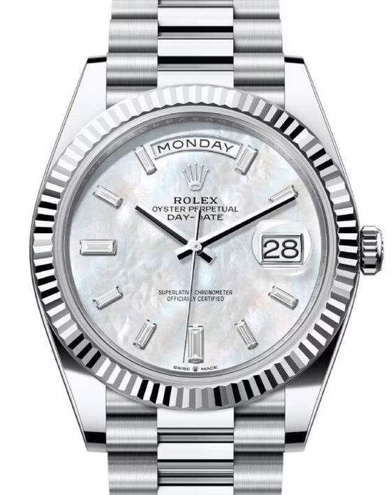 Rolex Day-Date 40 40 mm 228236WMOPDP Platinum White Mother of Pearl