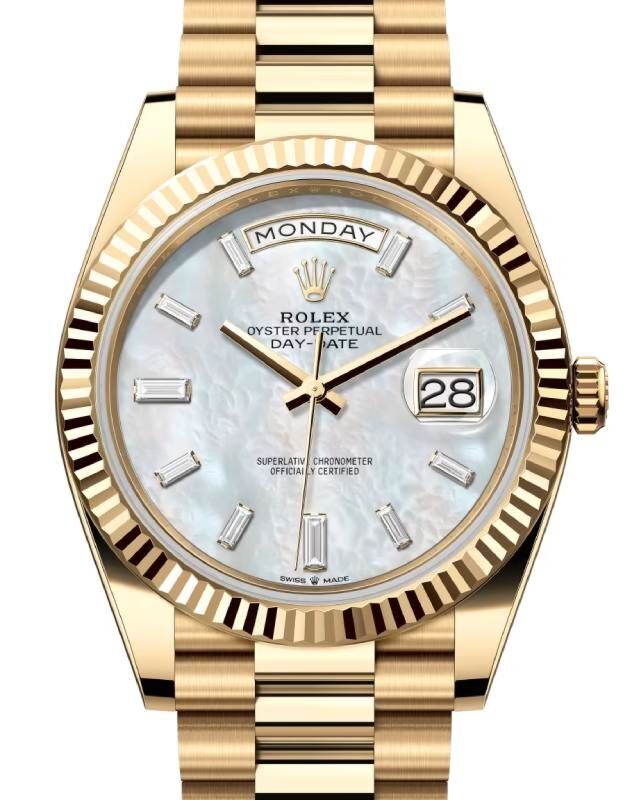 Rolex Day-Date 40 40 mm 228238WMOP Yellow Gold White Mother of Pearl