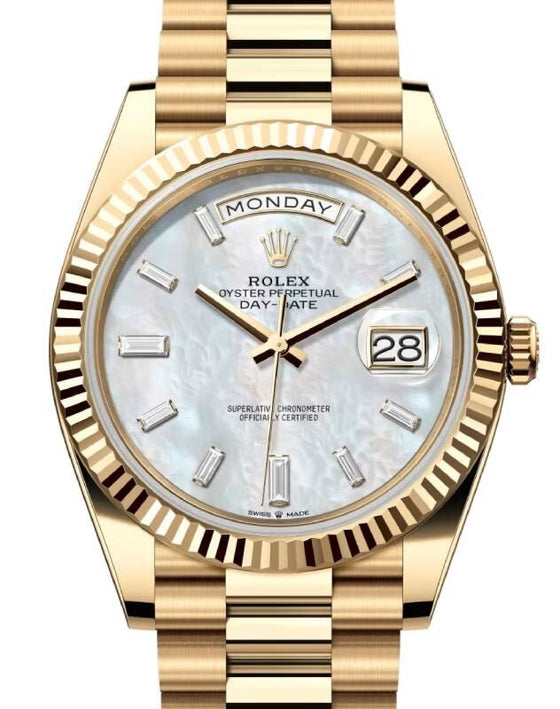 Rolex Day-Date 40 40 mm 228238WMOP Yellow Gold White Mother of Pearl