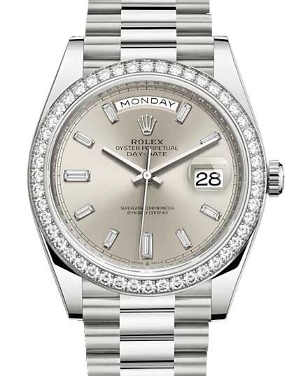 Rolex Day-Date 40 40 mm 228239CUSTDB White Gold/Diamonds Silver