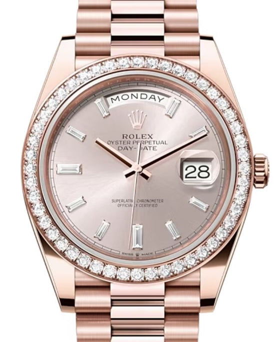 Rolex Day-Date 40 40 mm 228345RBR-SUNDDP Rose Gold/Diamonds Sundust