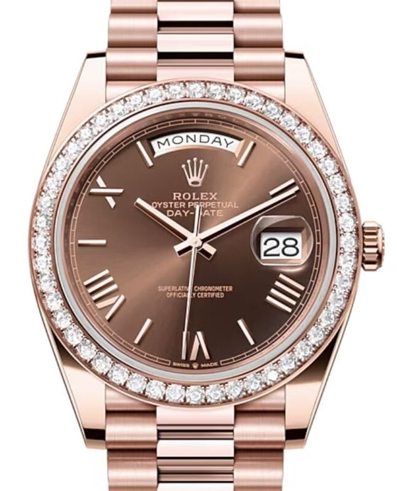 Rolex Day-Date 40 40 mm 228345RBRC Rose Gold/Diamonds Chocolate