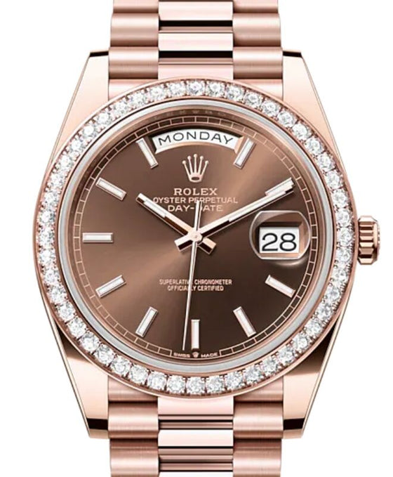 Rolex Day-Date 40 40 mm 228345RBR Rose Gold/Diamonds Chocolate