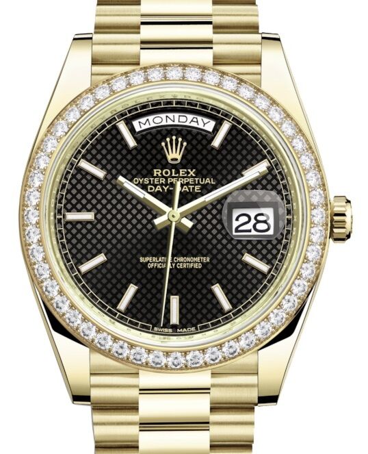 Rolex Day-Date 40 40 mm 228348RBR-BLKDMSP Yellow Gold/Diamonds Black