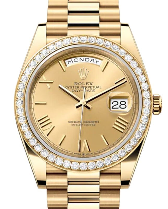Rolex Day-Date 40 40 mm 228348RBR-CHPRP Yellow Gold/Diamonds Champagne