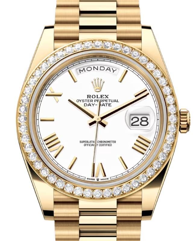 Rolex Day-Date 40 40 mm 228348RBR-WHTRP Yellow Gold/Diamonds White