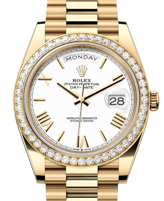 Rolex Day-Date 40 40 mm 228348RBR-WHTRP Yellow Gold/Diamonds White