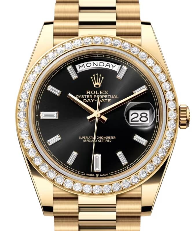 Rolex Day-Date 40 40 mm 228348RBRBD Yellow Gold/Diamonds Black