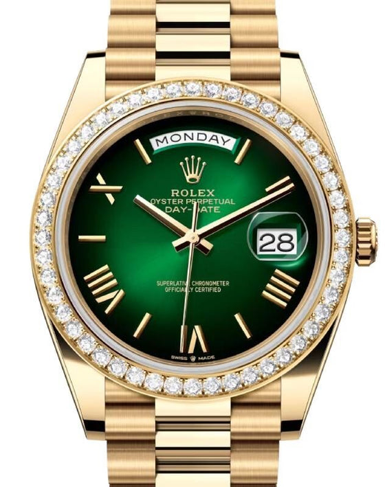 Rolex Day-Date 40 40 mm 228348RBRGORP Yellow Gold/Diamonds Green