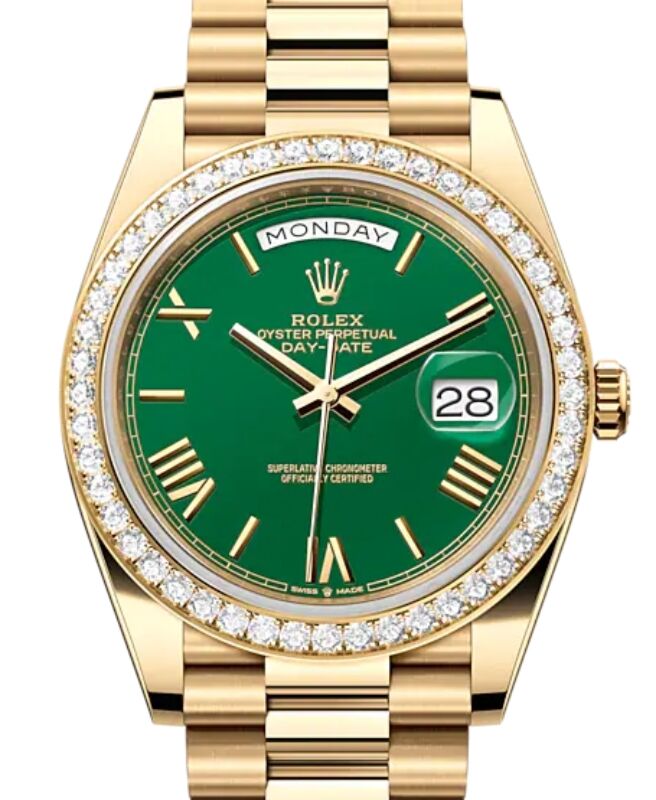 Rolex Day-Date 40 40 mm 228348RBRGRRP Yellow Gold/Diamonds Green
