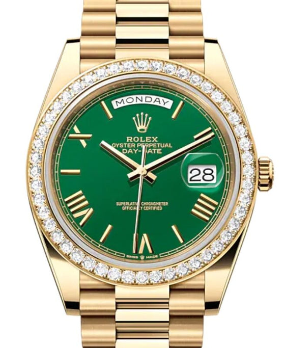 Rolex Day-Date 40 40 mm 228348RBRGRRP Yellow Gold/Diamonds Green