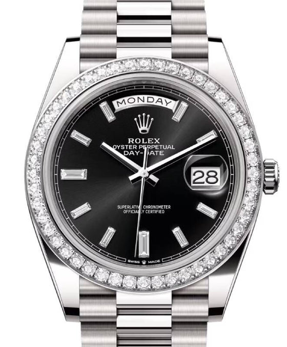 Rolex Day-Date 40 40 mm 228349RBRBBDP White Gold/Diamonds Black