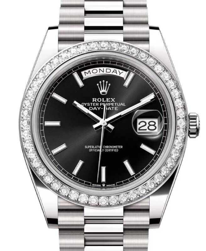 Rolex Day-Date 40 40 mm 228349RBRBLKSP White Gold/Diamonds Black