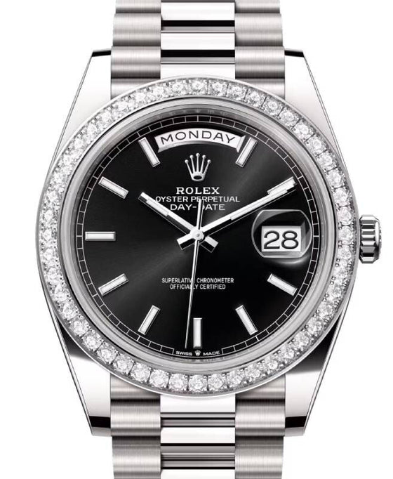 Rolex Day-Date 40 40 mm 228349RBRBLKSP White Gold/Diamonds Black