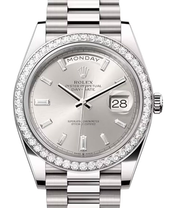 Rolex Day-Date 40 40 mm 228349RBRSB White Gold/Diamonds Silver