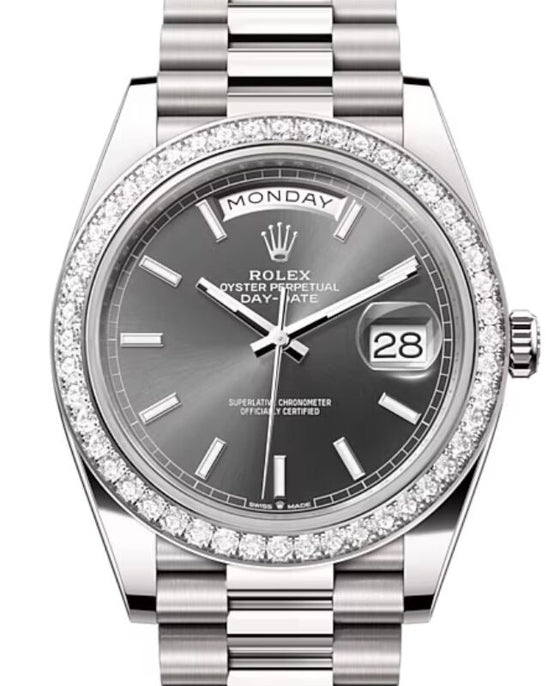 Rolex Day-Date 40 40 mm 228349RBRSLSP White Gold/Diamonds Slate