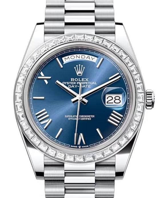 Rolex Day-Date 40 40 mm 228396TBR-BLURP Platinum/Diamonds Blue