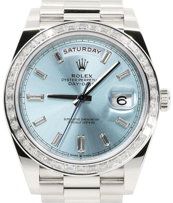 Rolex Day-Date 40 40 mm 228396TBR-ICEBDP1 Platinum/Diamonds Ice Blue