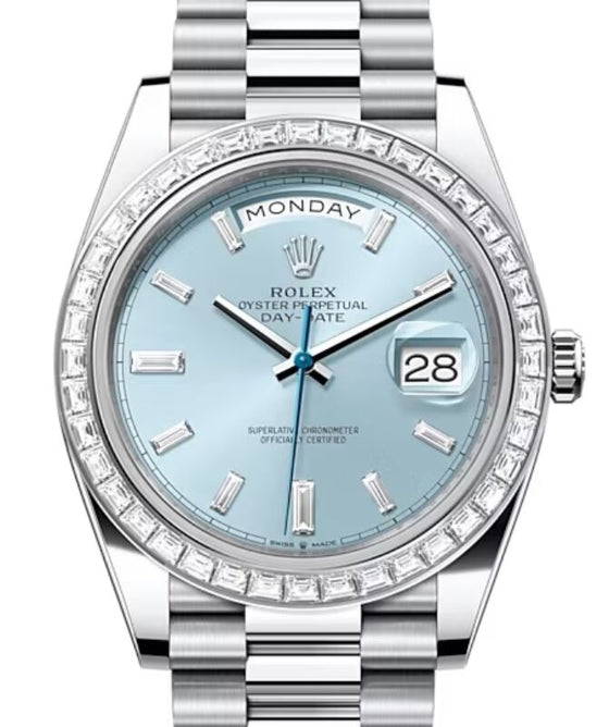 Rolex Day-Date 40 40 mm 228396TBR-ICEBDP Platinum/Diamonds Ice Blue