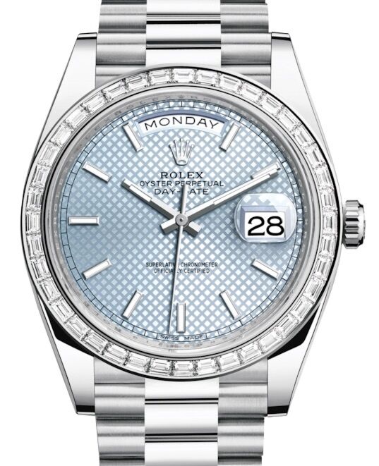 Rolex Day-Date 40 40 mm 228396TBR-ICEBSP Platinum/Diamonds Ice Blue