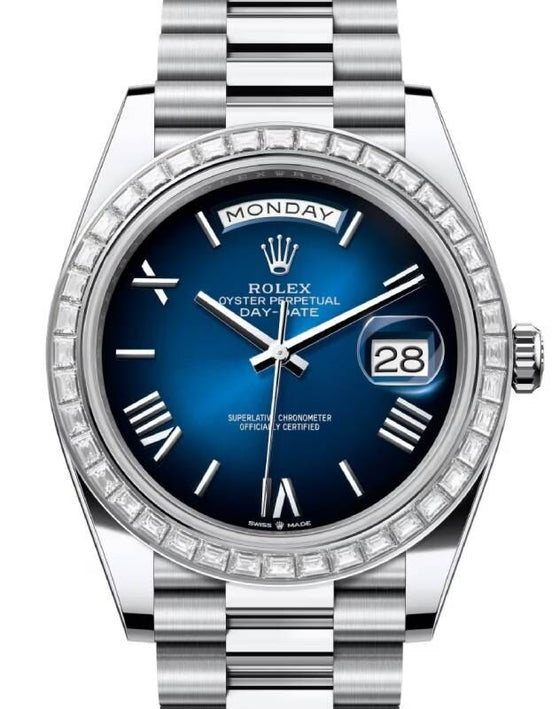 Rolex Day-Date 40 40 mm 228396TBRBOSRP Platinum/Diamonds Blue