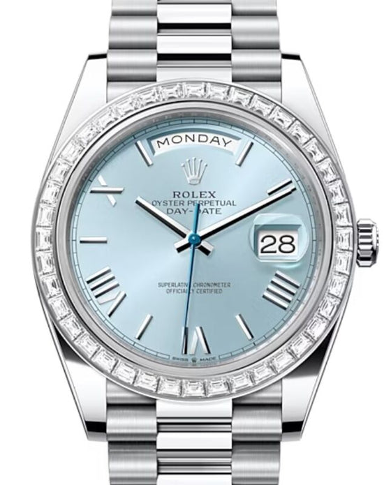 Rolex Day-Date 40 40 mm 228396TBRIBRP Platinum/Diamonds Ice Blue