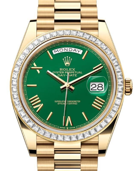 Rolex Day-Date 40 40 mm 228398TBRGRNRP Yellow Gold/Diamonds Green