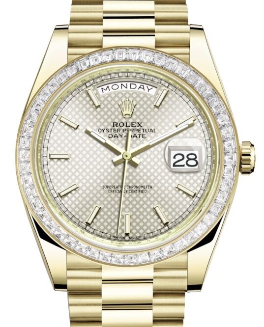 Rolex Day-Date 40 40 mm 228398TBRSSBD Yellow Gold/Diamonds Silver