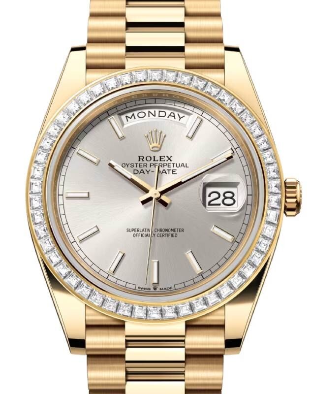 Rolex Day-Date 40 40 mm 228398TBRSSP Yellow Gold/Diamonds Silver
