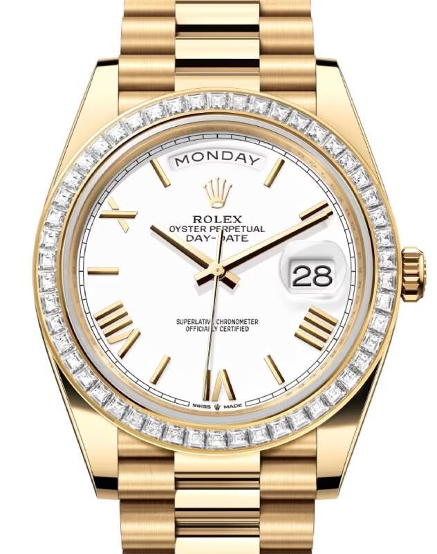 Rolex Day-Date 40 40 mm 228398TBRWR Yellow Gold/Diamonds White