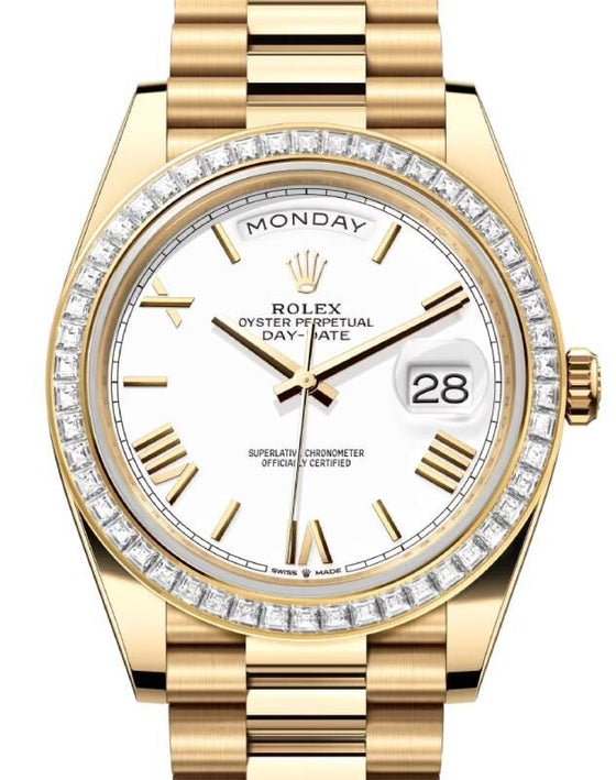 Rolex Day-Date 40 40 mm 228398TBRWR Yellow Gold/Diamonds White