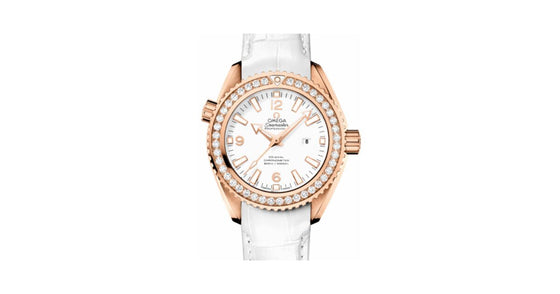 Omega Planet Ocean 600M 37.5mm Red Gold/Diamond White Dial Leather Strap 232.58.38.20.04.001