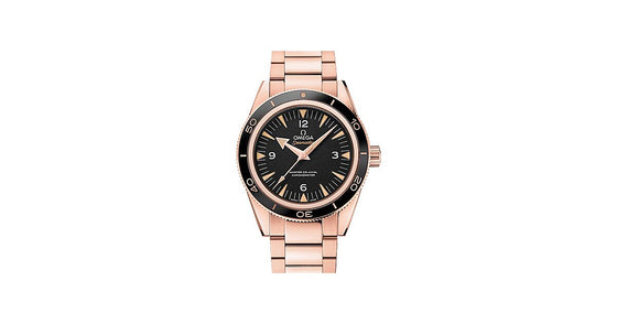 Omega Seamaster 300 Master Co-Axial Chronometer 41mm Sedna Gold Black Dial Bracelet 233.60.41.21.01.001 - BRAND NEW