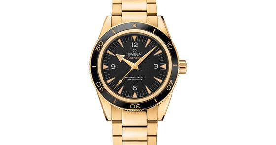 Omega Seamaster 300 Master Co-Axial Chronometer 41mm Yellow Gold Black Dial Bracelet 233.60.41.21.01.002 - BRAND NEW