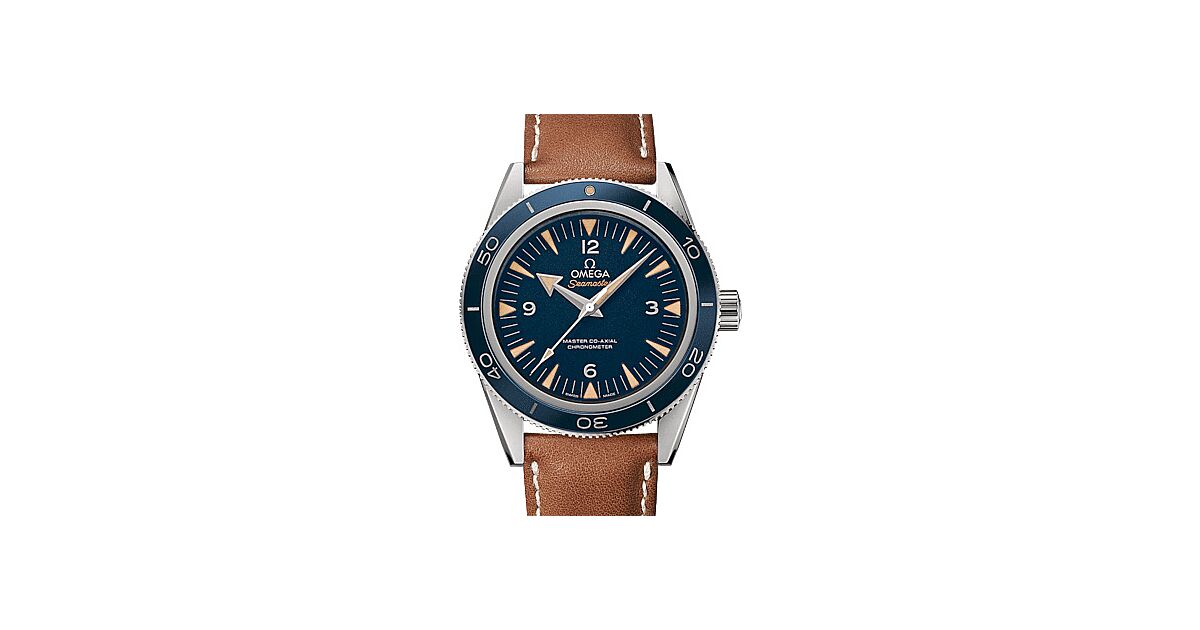 Omega Seamaster 300 Master Co-Axial 41mm Titanium Blue Arabic Index Dial Leather Strap 233.92.41.21.03.001 - BRAND NEW