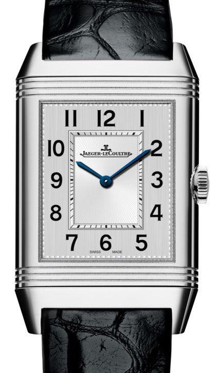 Jaeger-LeCoultre Calibre 854B/2 Reverso Classic Medium Duetto 2588420 Silver / Black Guilloche Stainless Steel Leather 40 x 24mm Manual-Winding BRAND NEW