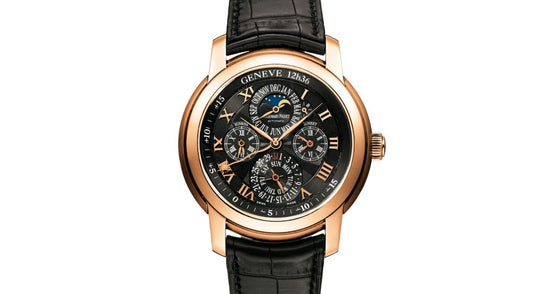Audemars Piguet 26003OR.OO.D002CR.01 Jules Audemars Equation Of Time 43mm Black Roman Perpetual Calendar Rose Gold Leather BRAND NEW