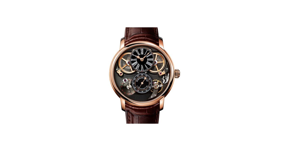 Audemars Piguet 26153OR.OO.D088CR.01 Jules Audemars Chronometer With Audemars Piguet Escapement 46mm Black Enamel Roman Chronometer Rose Gold Leather BRAND NEW
