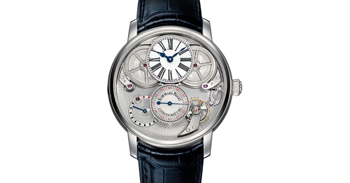 Audemars Piguet 26153PT.OO.D028CR.01 Jules Audemars Chronometer With Audemars Piguet Escapement 46mm White Enamel Roman Chronometer Platinum Leather BRAND NEW
