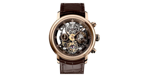 Audemars Piguet 26346OR.OO.D088CR.01 Jules Audemars Tourbillon Chronograph 41mm Brown Openworked Arabic Rose Gold Leather BRAND NEW