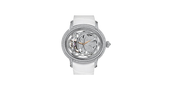 Audemars Piguet 26354BC.ZZ.D204CR.01 Millenary Tourbillon 45mm Diamond Paved Rose Gold Hands White Gold Leather BRAND NEW
