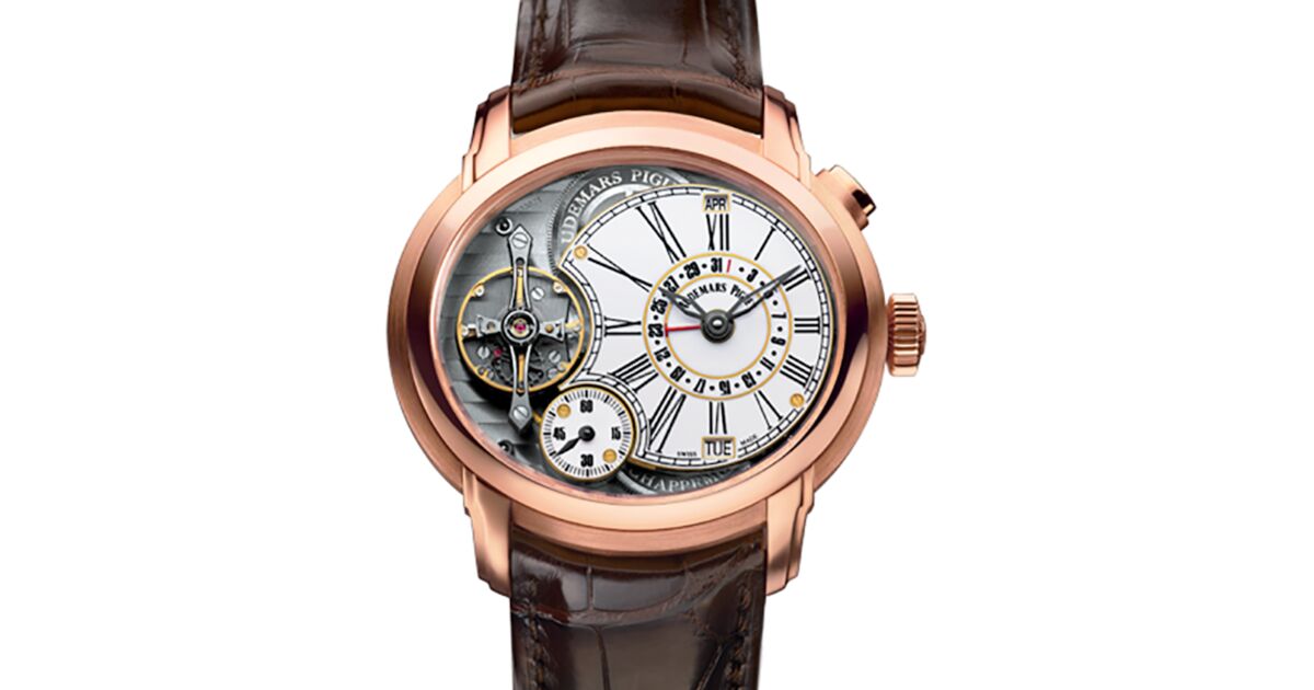 Audemars Piguet 26371OR.OO.D803CR.01 Millenary Millenary Minute Repeater 47mm White Enamel Roman Rose Gold Leather BRAND NEW